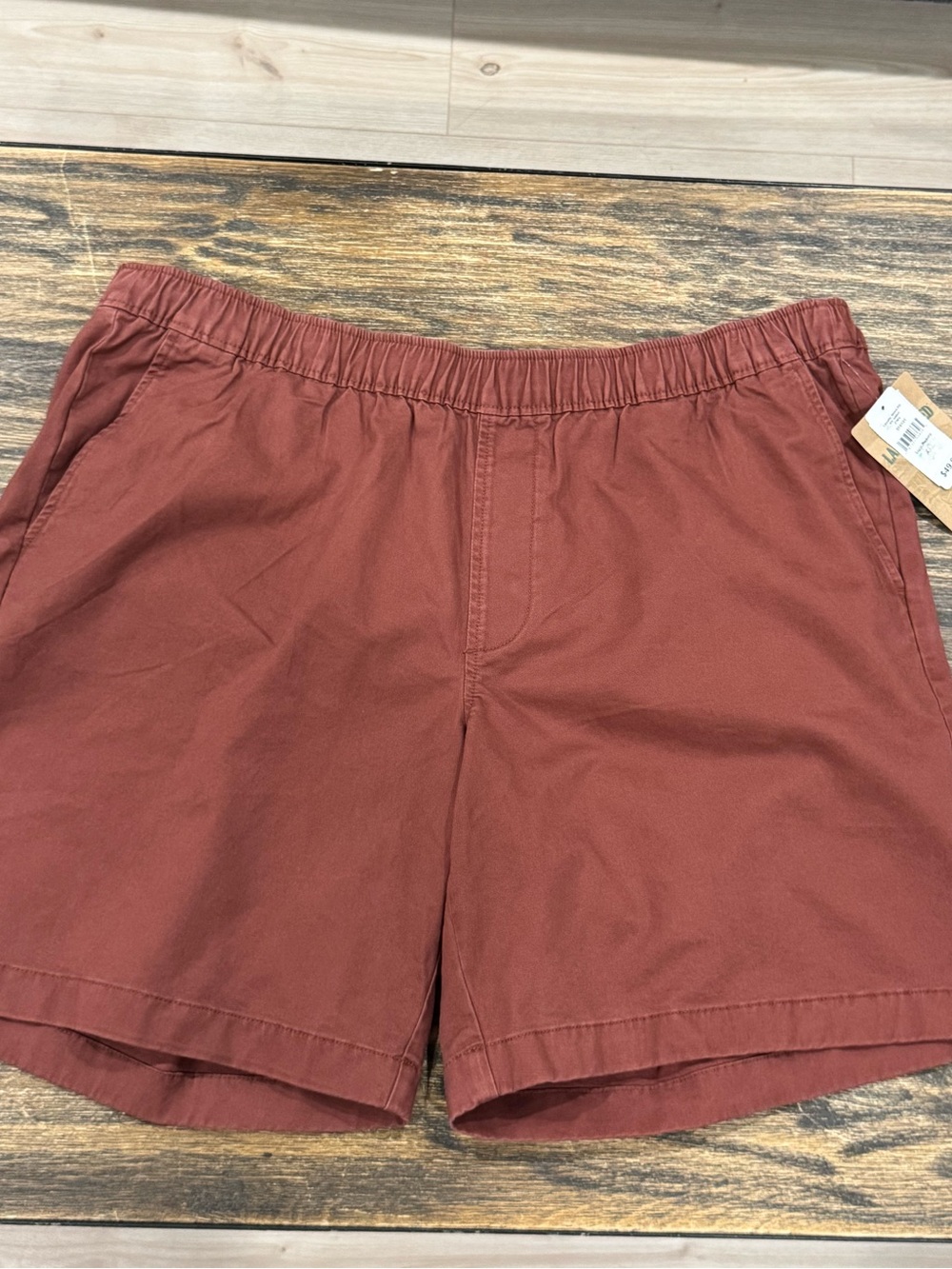 L.L.Bean Men’s Pull On Shorts XXL Rust Red Elastic Waist Cotton Blend NWT